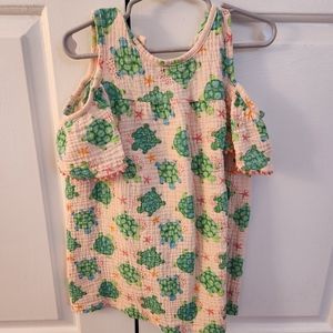 Mudpie pink turtle toddler dress